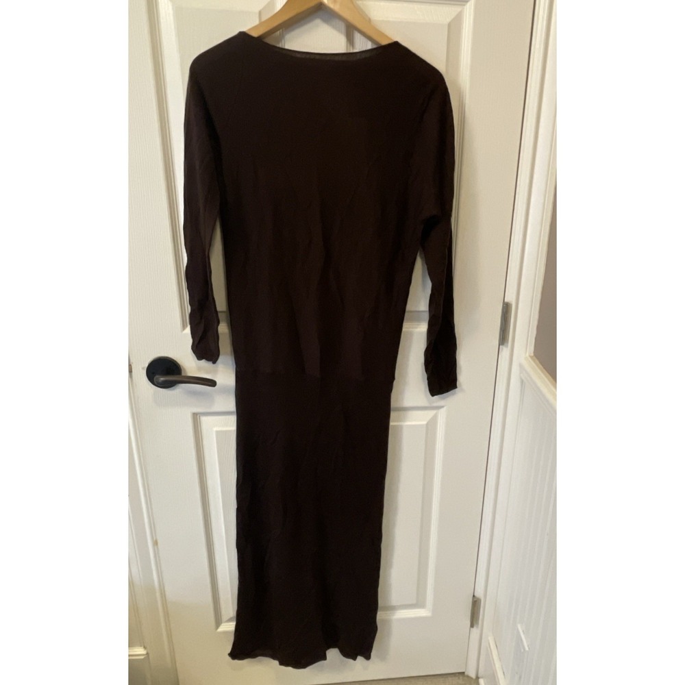 Zara Women's Small Wool Knit Asymmetrical Midi Long Sleeve Dress